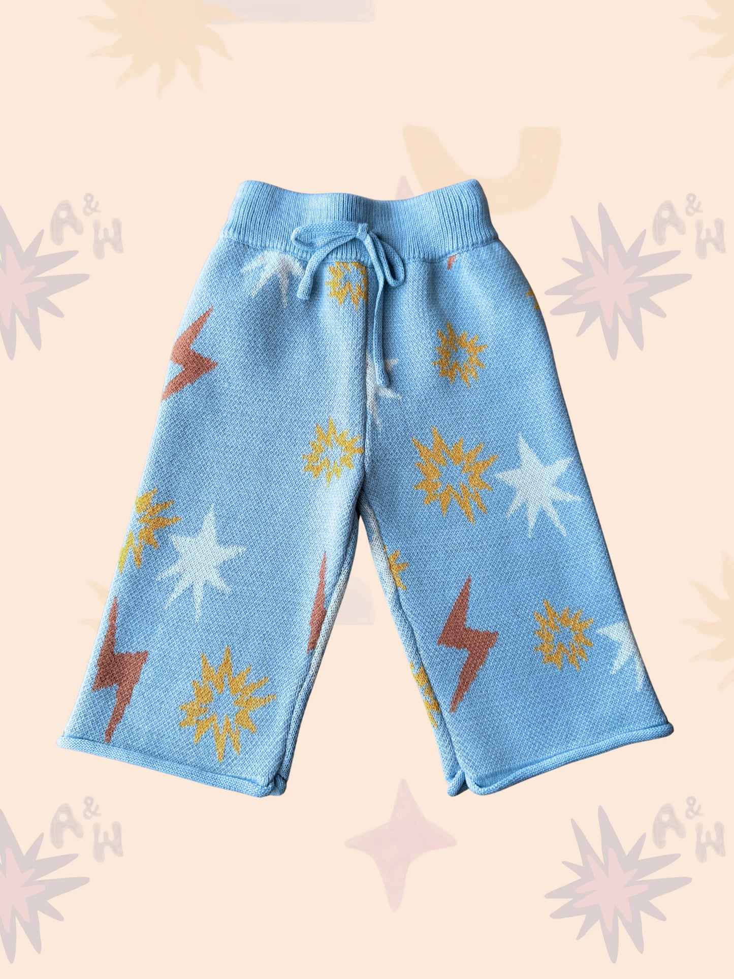 Leo Jacquard Knit Pants | Blue