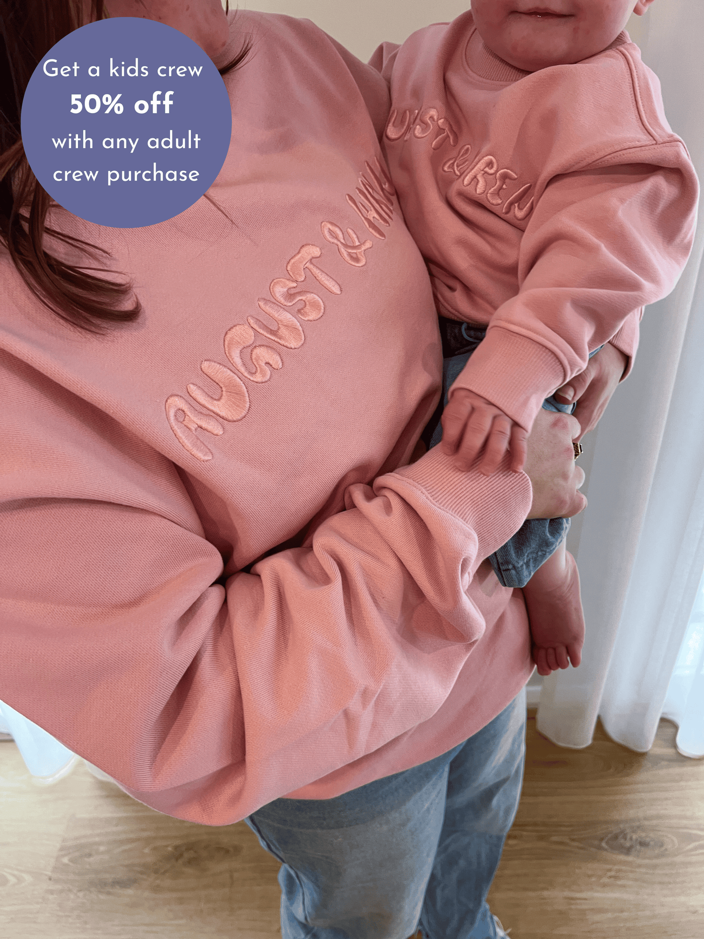 Organic Cotton French Terry Crew Neck | Adults | Pink
