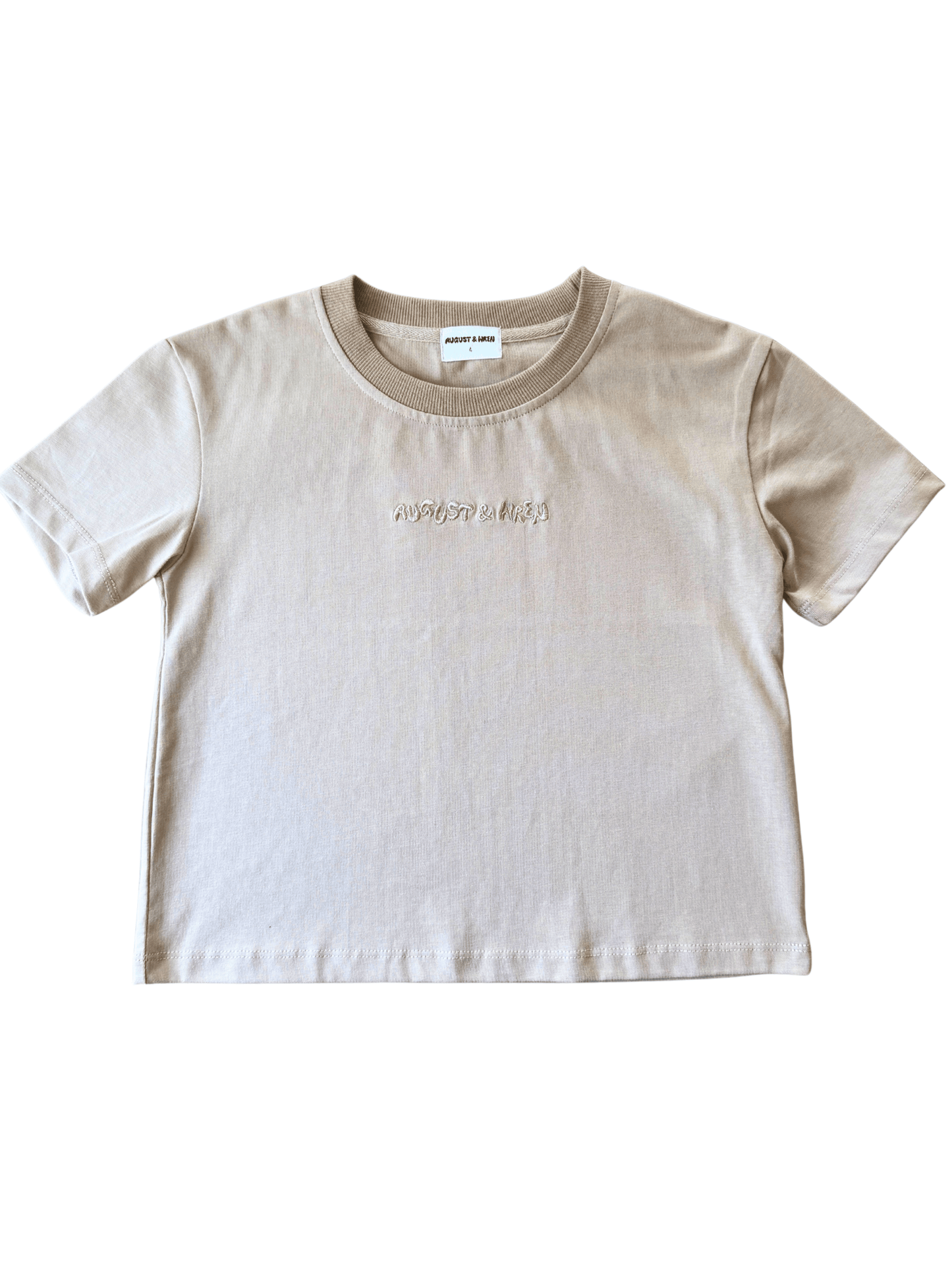 Sand Boxy Logo Tee