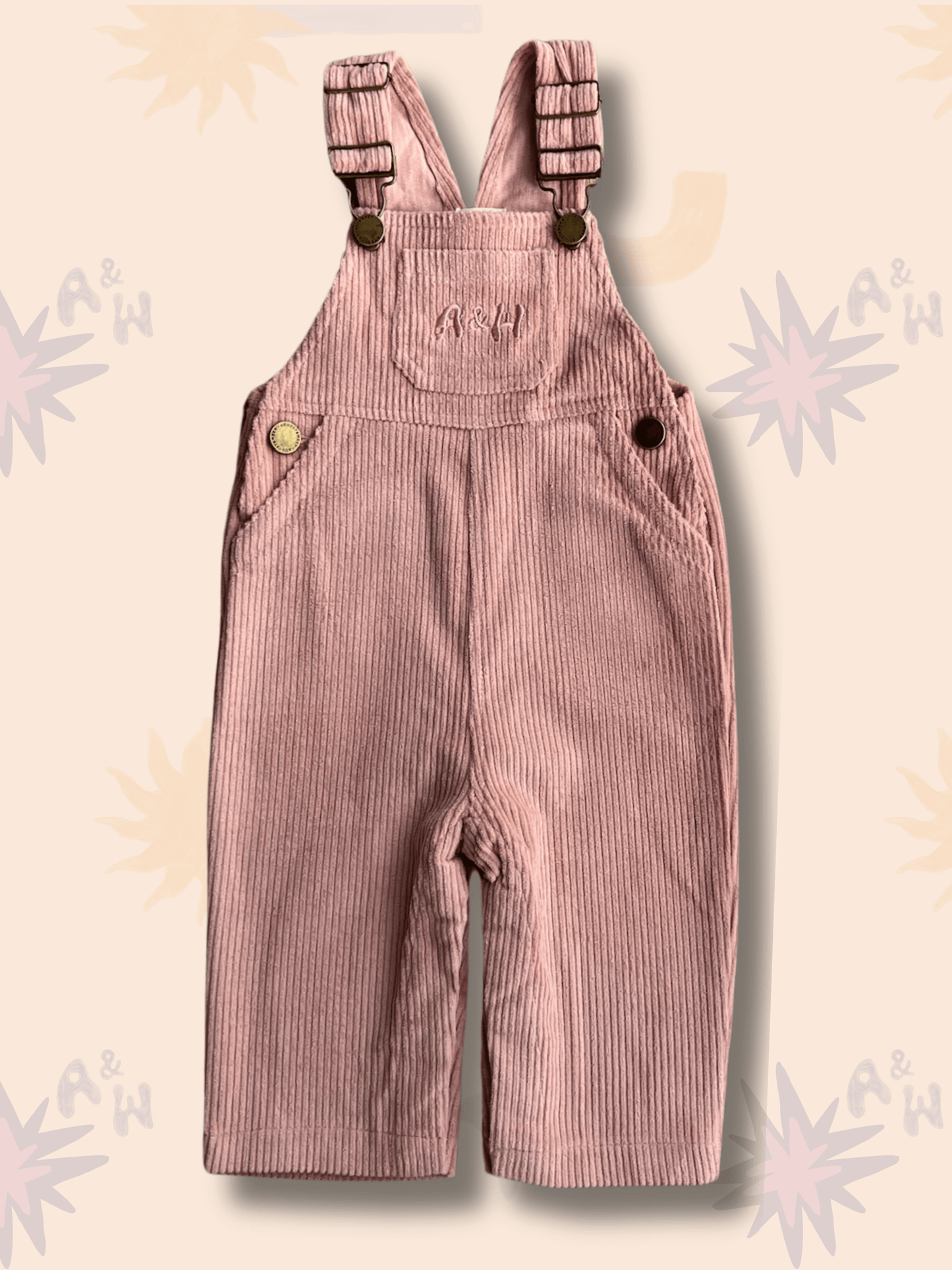 Corduroy Overalls | Pink