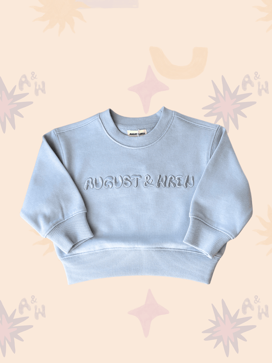 Organic Cotton French Terry Crew Neck | Kids | Blue