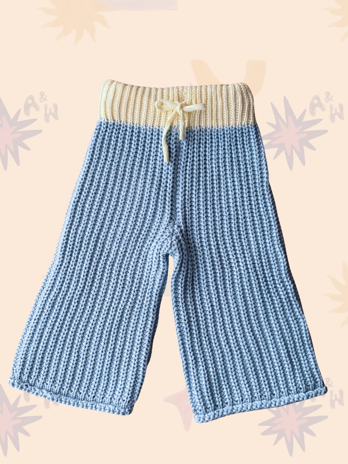 Chunky Knit Pants | Blue