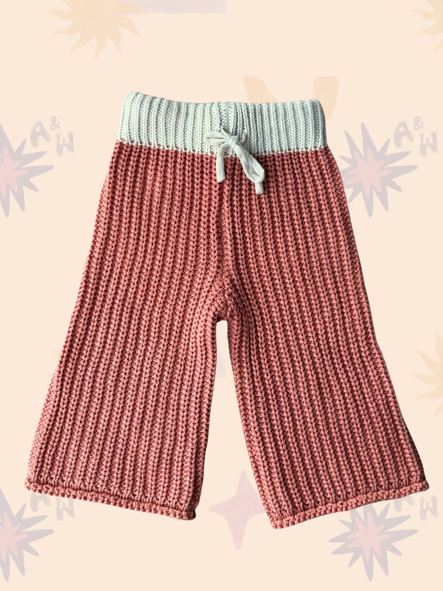 Chunky Knit Pants | Rust