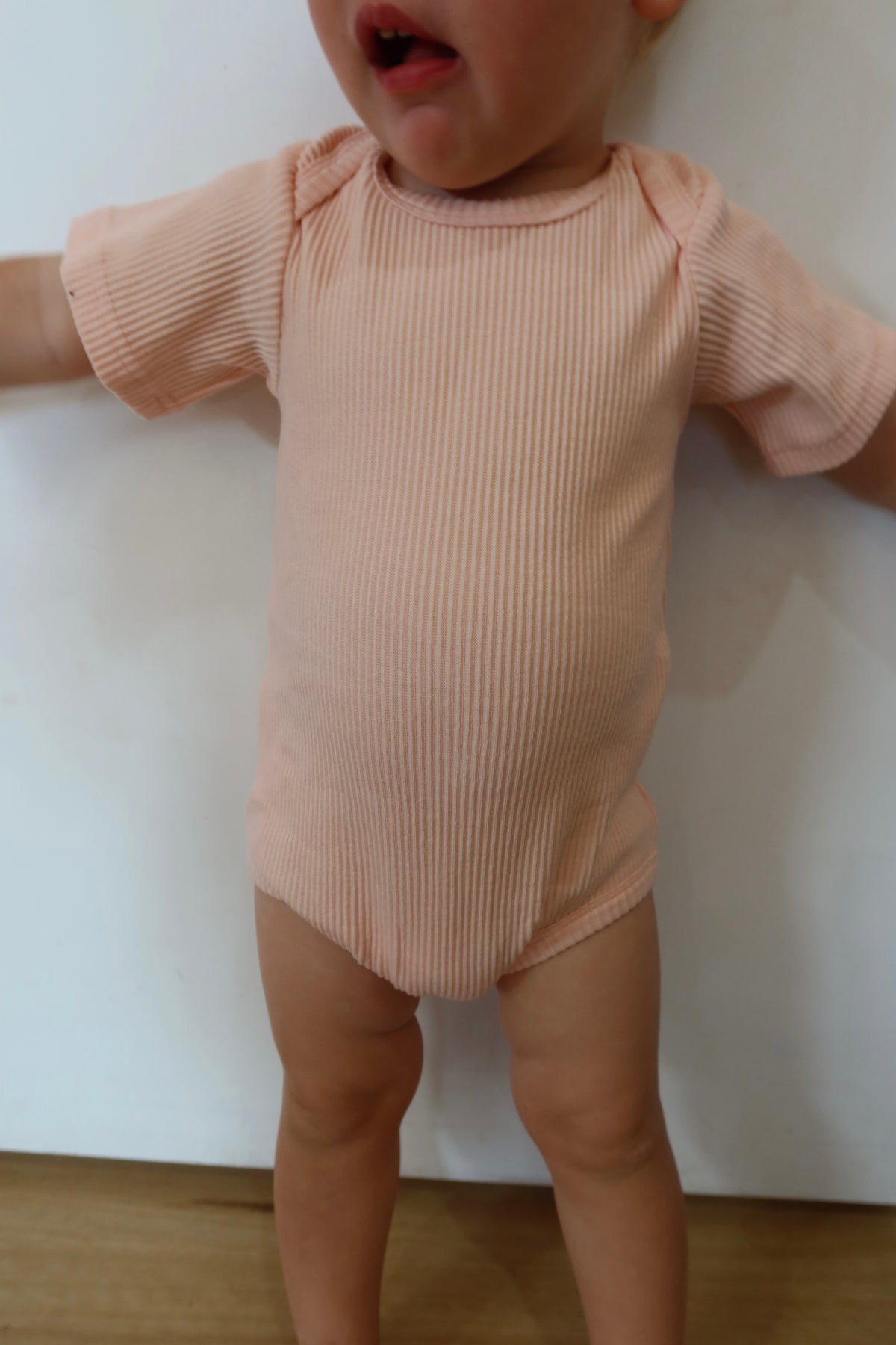 Essentials | Ribbed Short Sleeve Bodysuit | Baby Pink