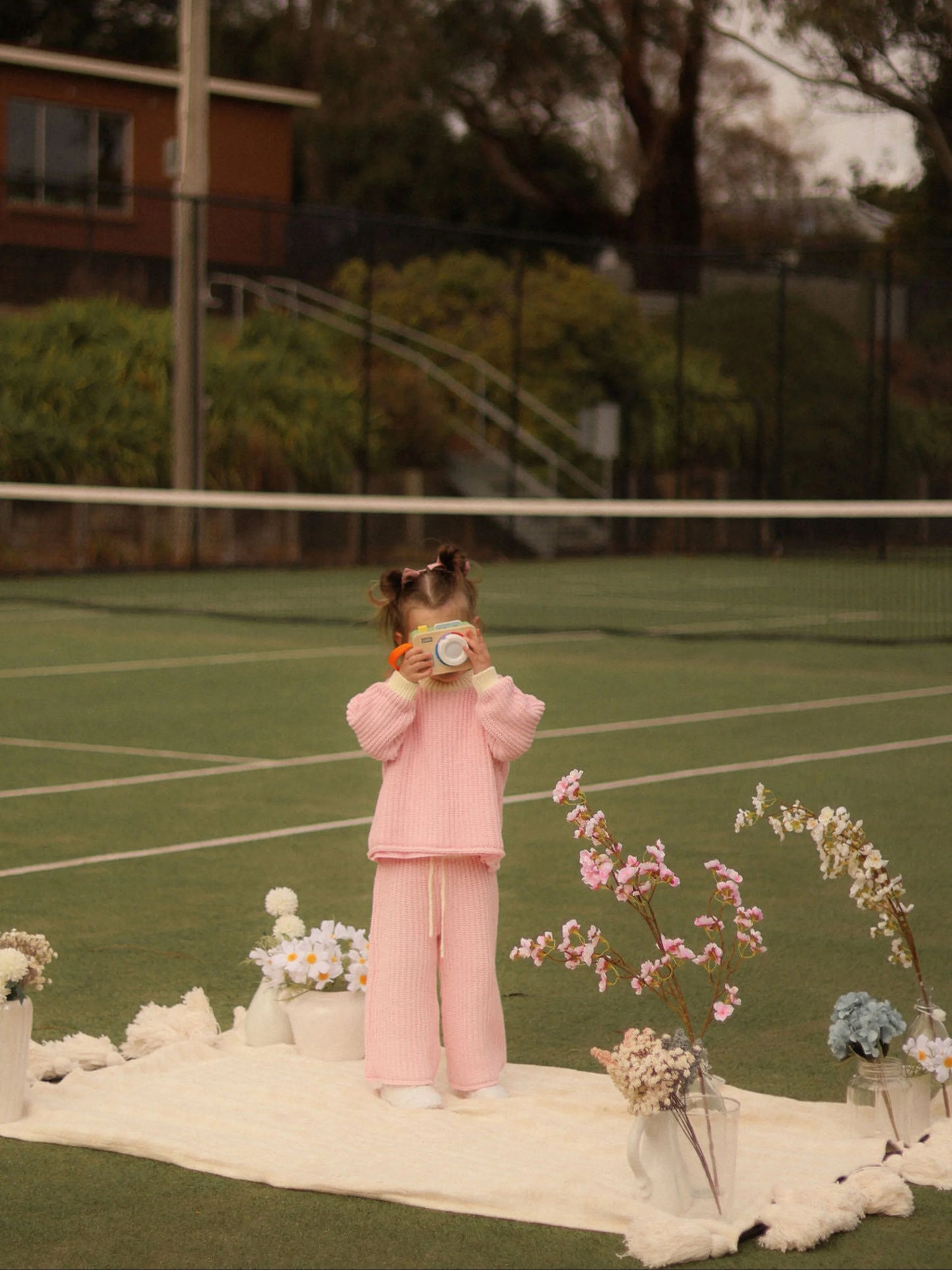 Chunky Knit Pants | Pink