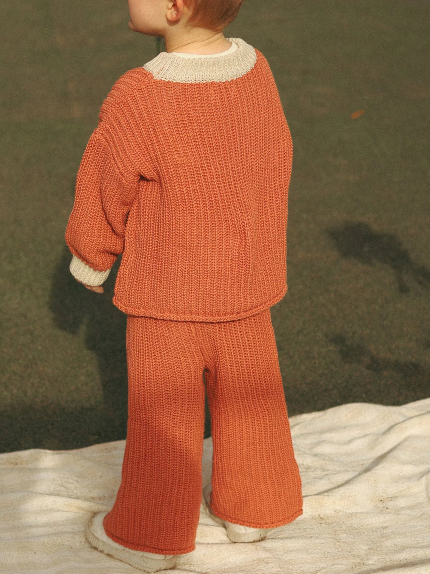 Chunky Knit Pants | Rust