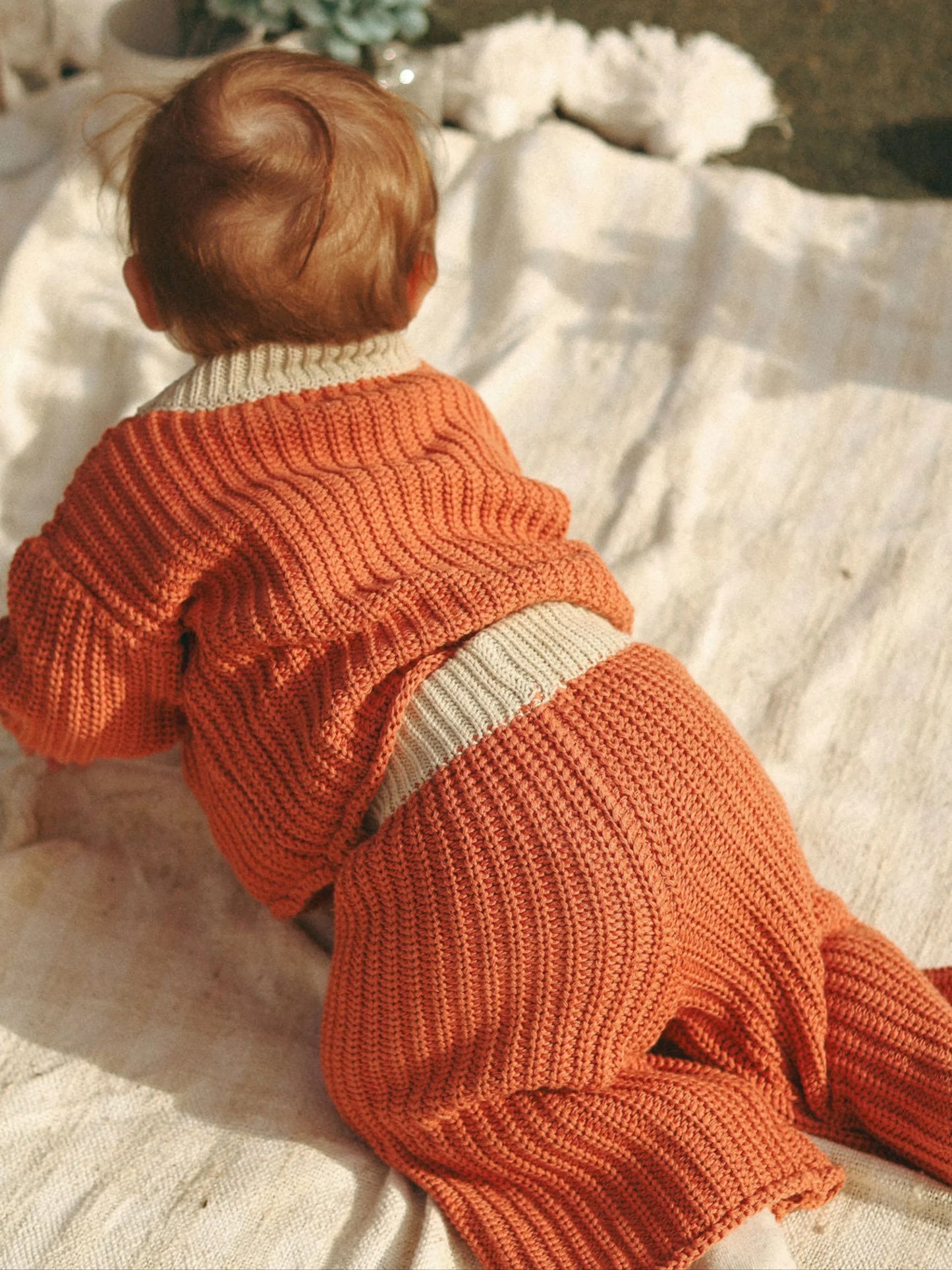 Chunky Knit Pants | Rust