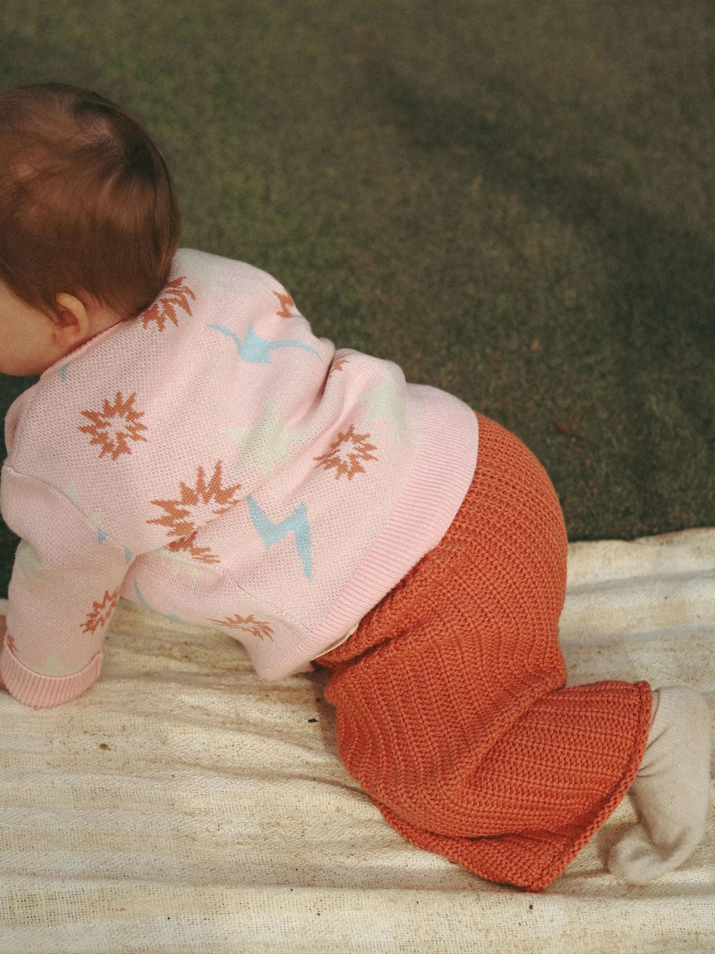 Chunky Knit Pants | Rust