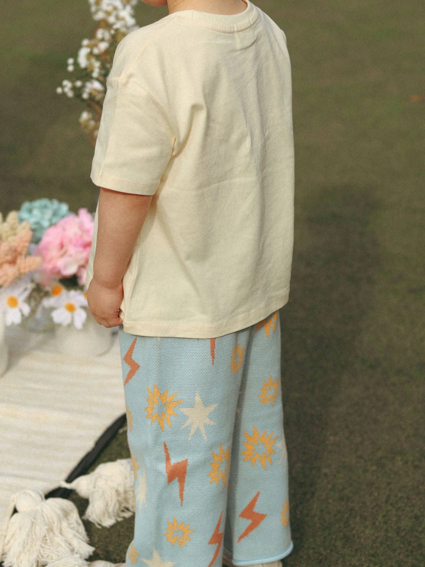 Leo Jacquard Knit Pants | Blue