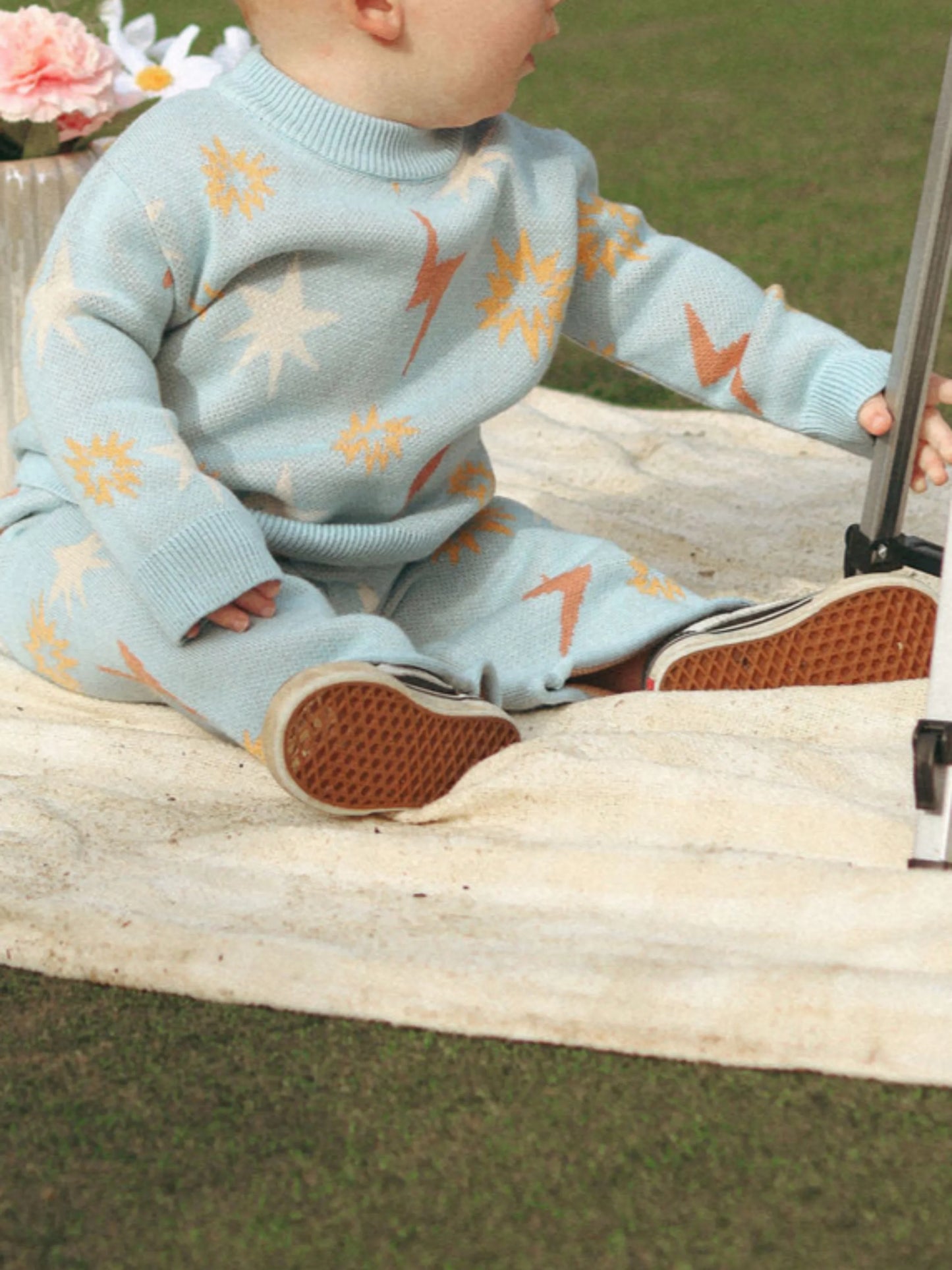 Leo Jacquard Knit Jumper | Blue