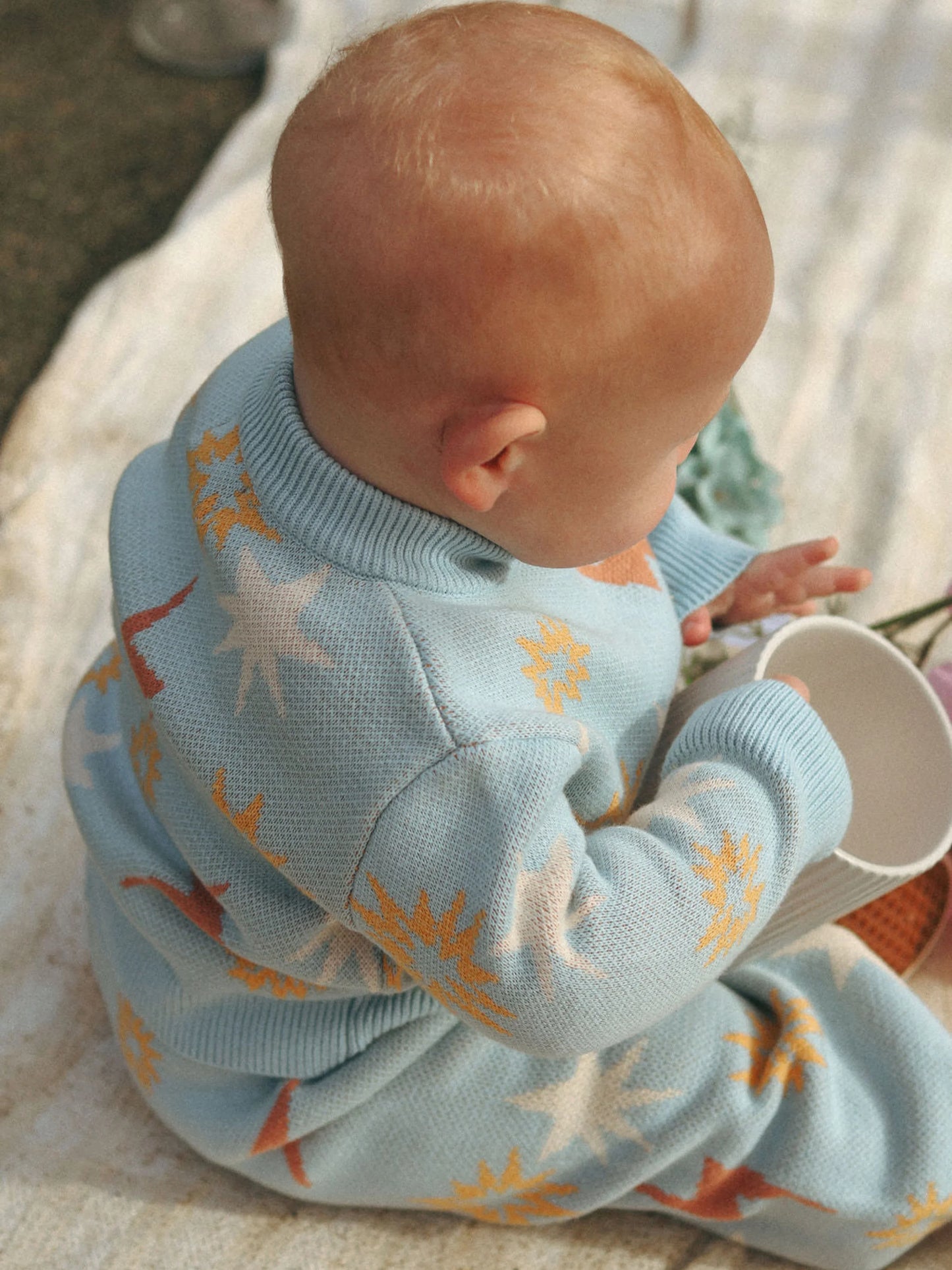 Leo Jacquard Knit Jumper | Blue