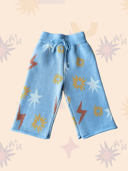 Leo Jacquard Knit Pants | Blue