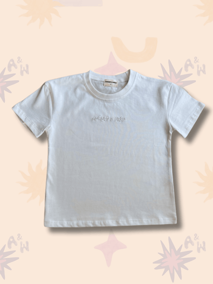 White Logo Tee