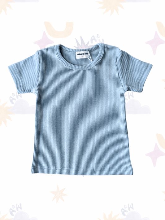 Essentials | Ribbed Tee | Sky