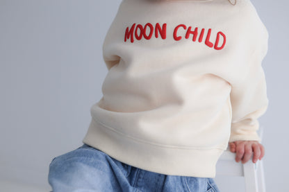 Moon Child Fleece Crew Neck | Kids | Cream