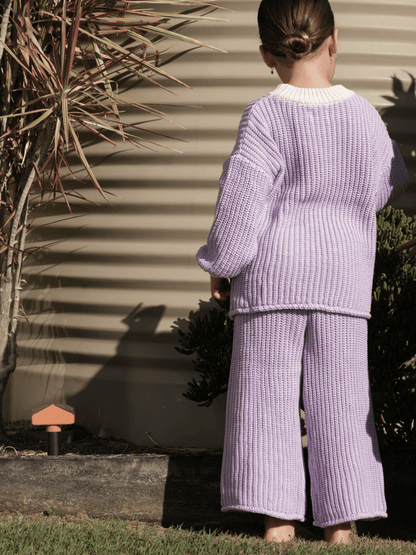 Chunky Knit Pants | Lilac