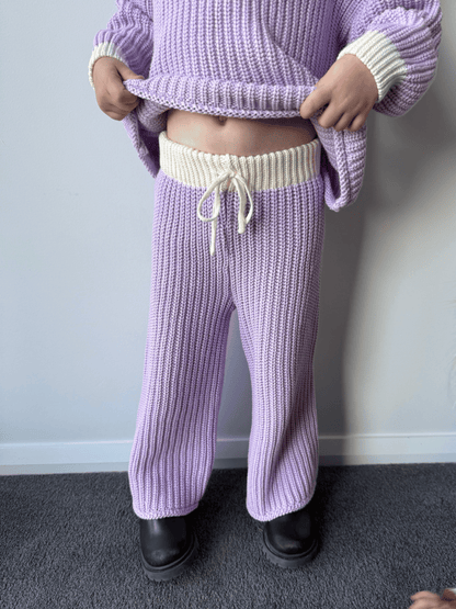 Chunky Knit Pants | Lilac