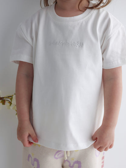White Logo Tee