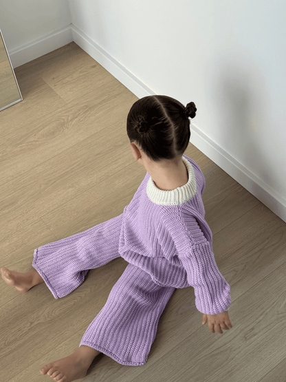 Chunky Knit Pants | Lilac