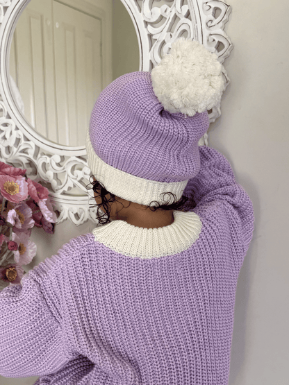 Chunky Knit Beanie | Lilac
