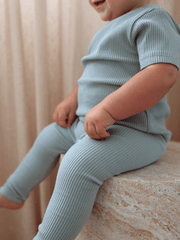 Essentials | Ribbed Tee | Sky