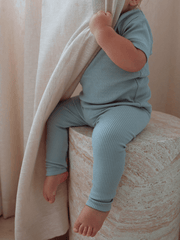 Essentials | Ribbed Leggings | Sky