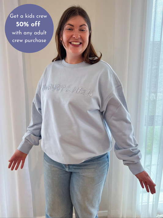 Organic Cotton French Terry Crew Neck | Adults | Blue