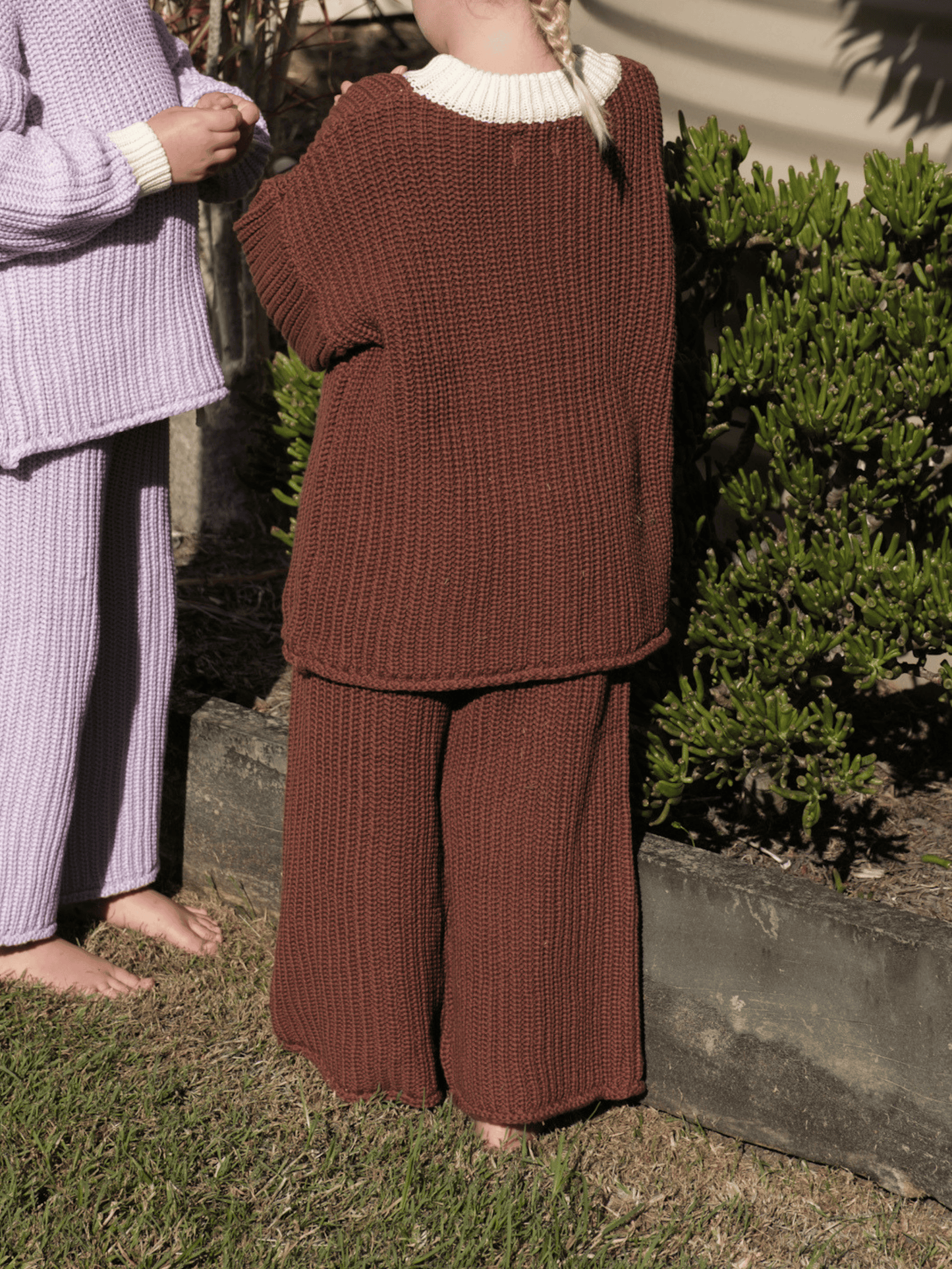 Chunky Knit Pants | Choc