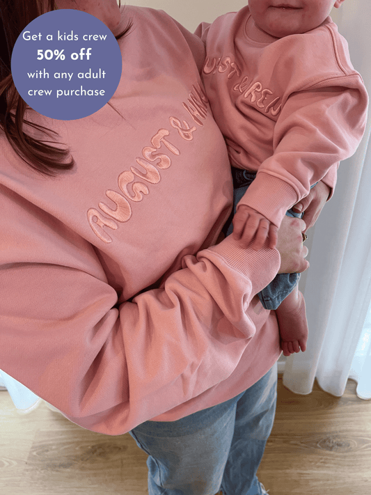 Organic Cotton French Terry Crew Neck | Adults | Pink