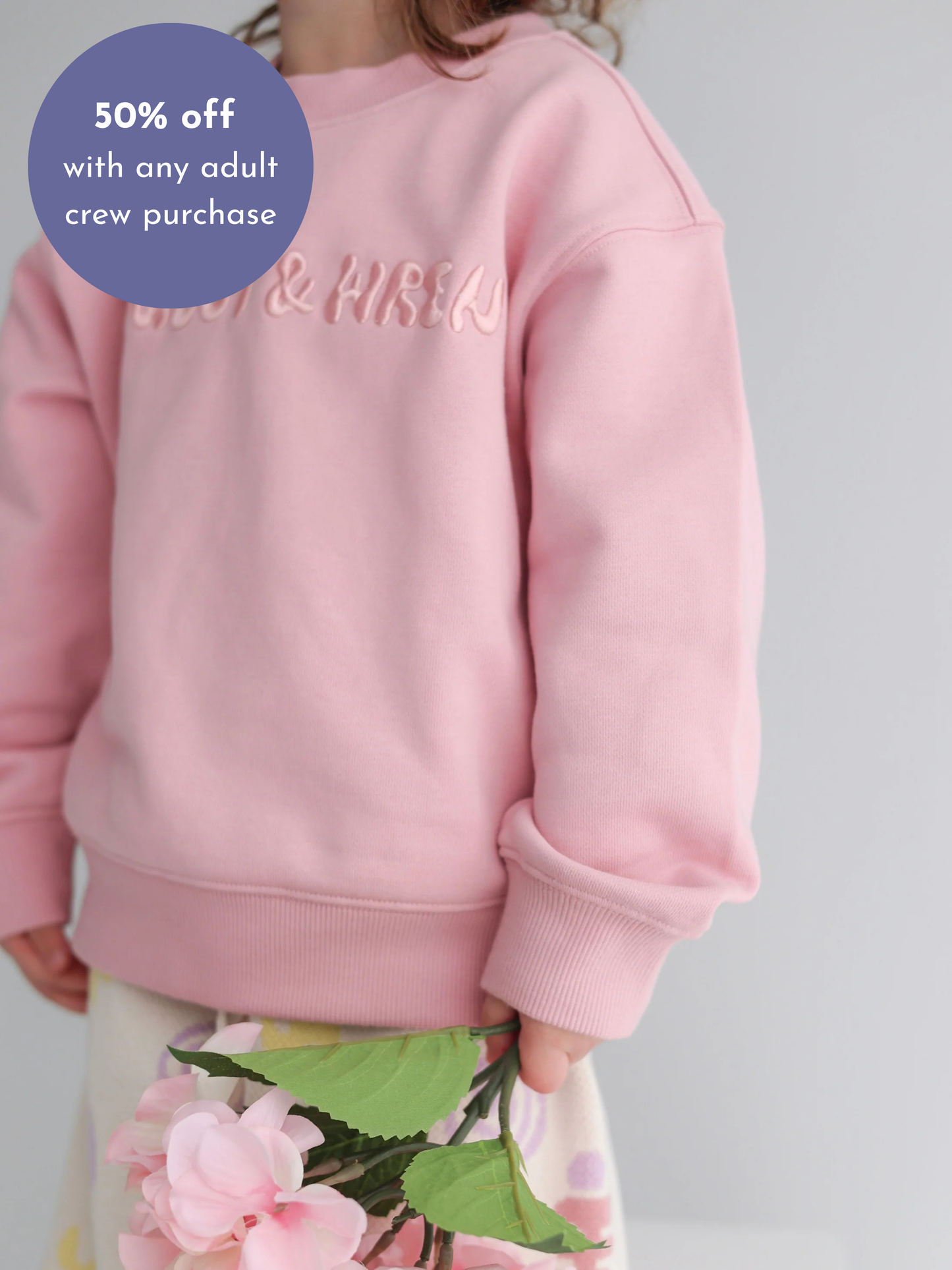 Organic Cotton French Terry Crew Neck | Kids | Pink