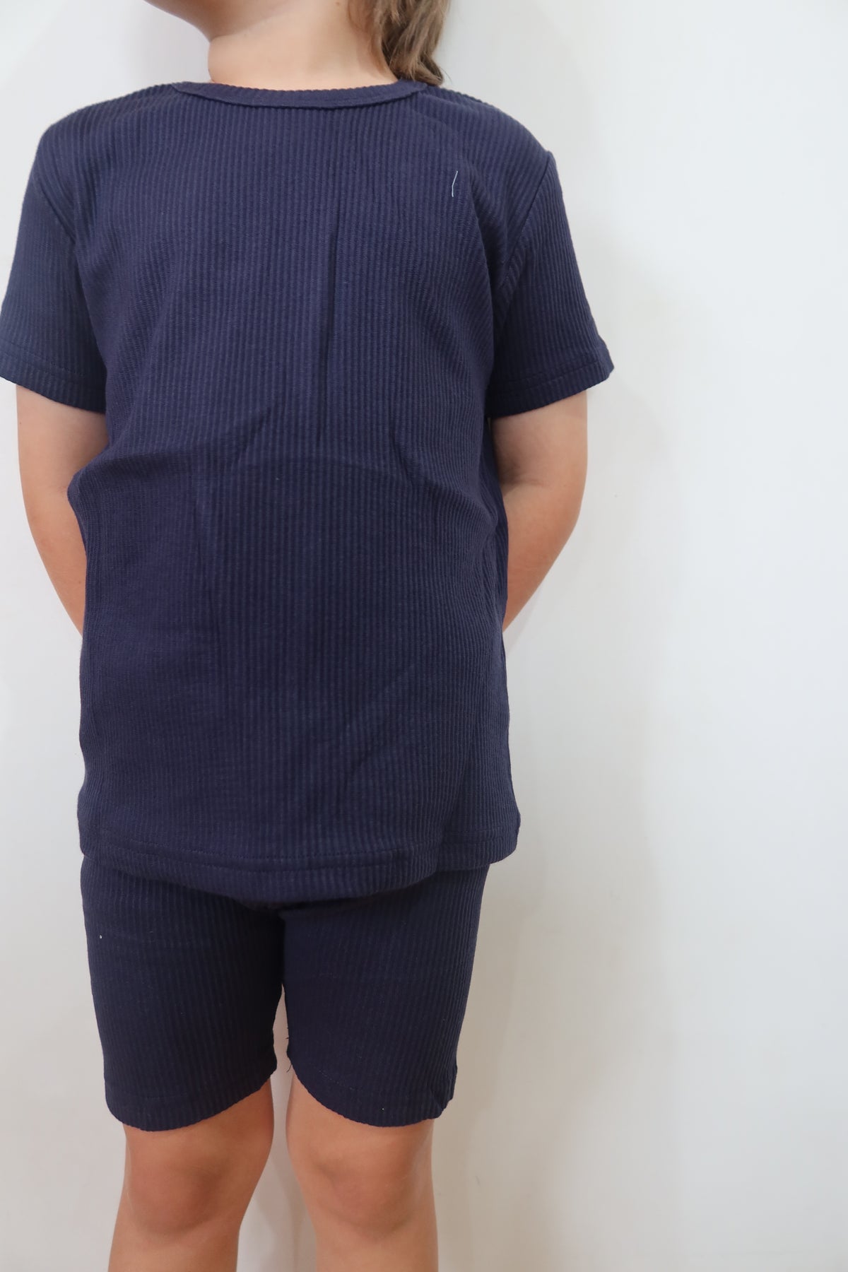 Essentials | Ribbed Short sleeve Tee | Navy