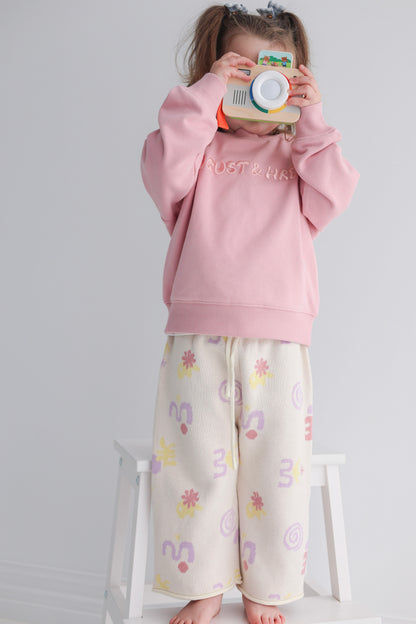 Organic Cotton French Terry Crew Neck | Kids | Pink