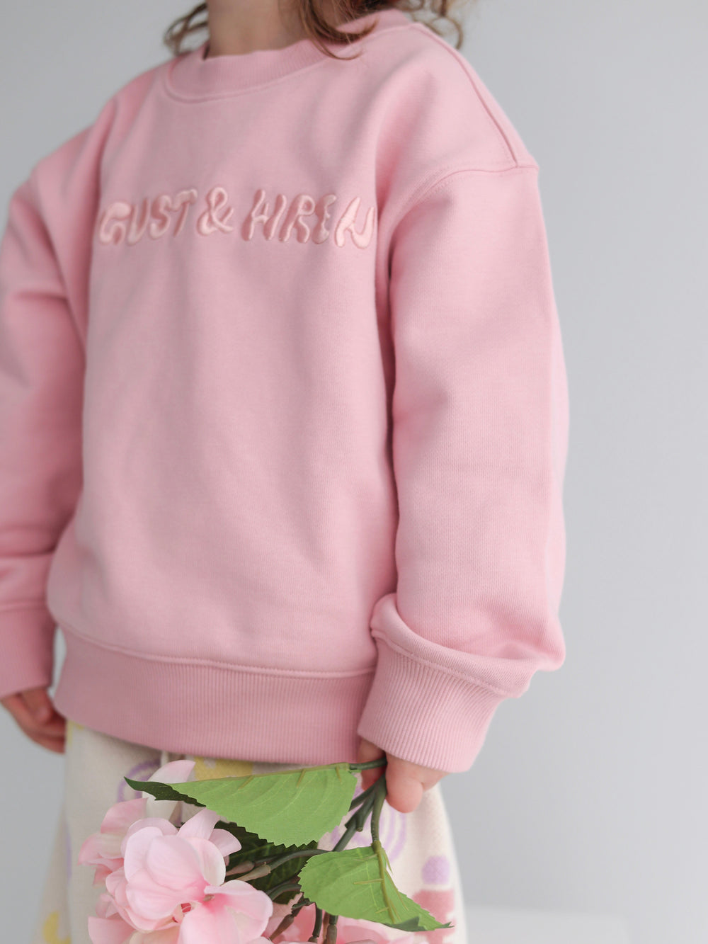 Organic Cotton French Terry Crew Neck | Kids | Pink
