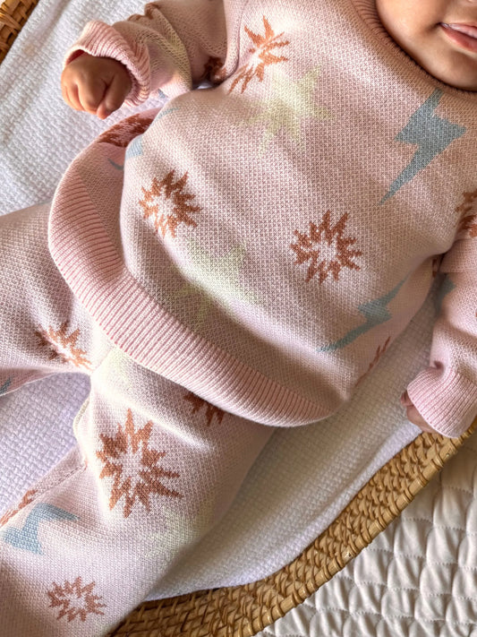 Leo Jacquard Knit Jumper | Pink