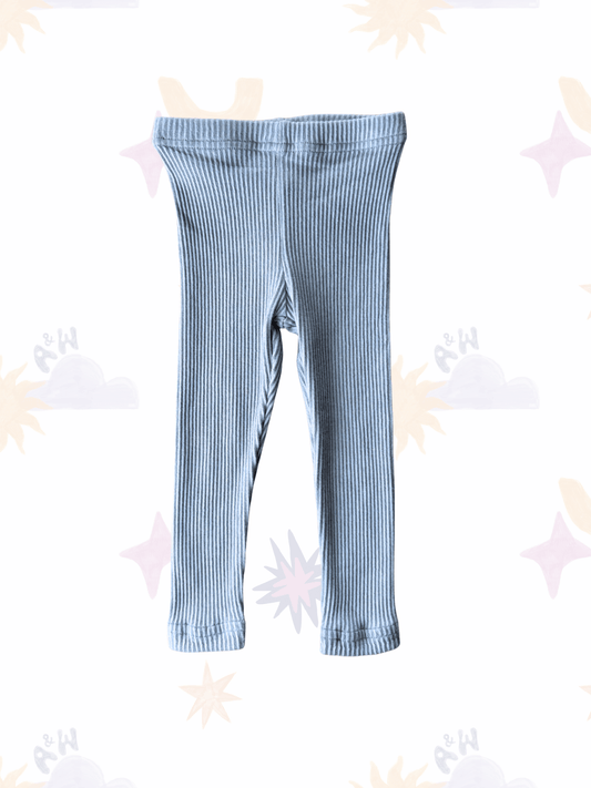 Essentials | Ribbed Leggings | Sky