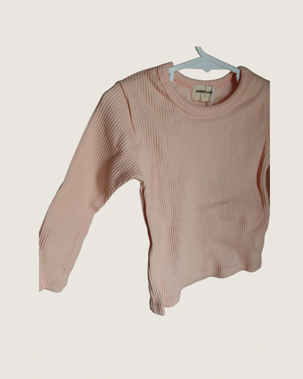 Essentials | Ribbed Long Sleeve Tee | Baby Pink