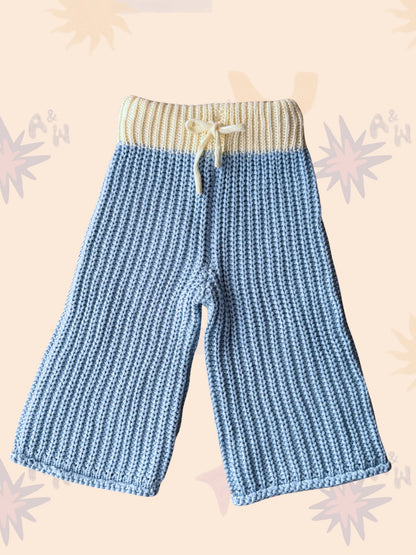 Chunky Knit Pants | Blue
