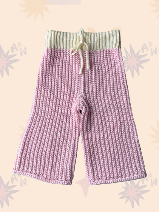 Chunky Knit Pants | Pink