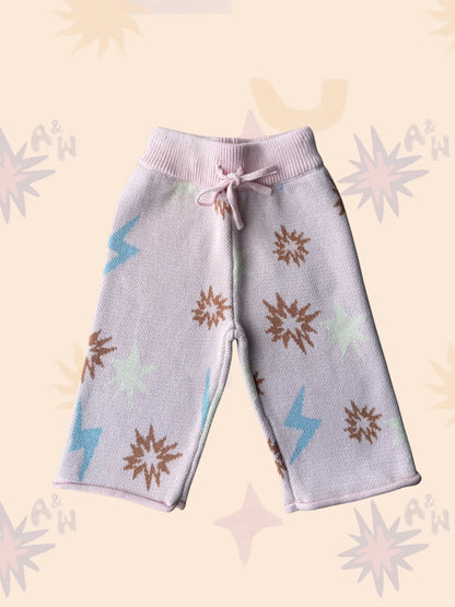 Leo Jacquard Knit Pants | Pink
