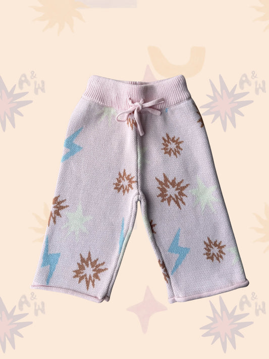 Leo Jacquard Knit Pants | Pink