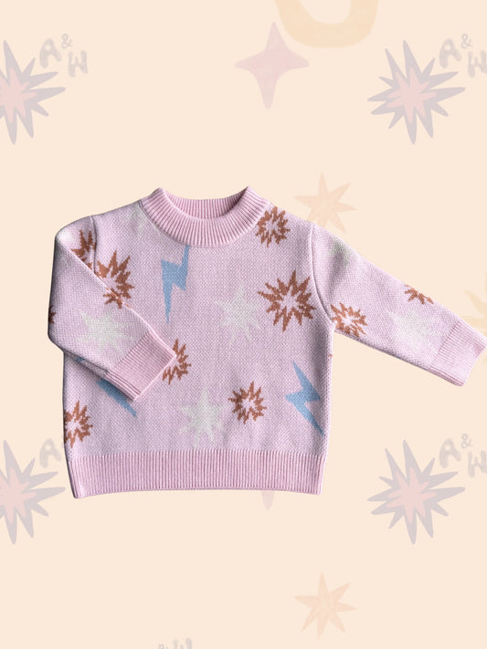 Leo Jacquard Knit Jumper | Pink