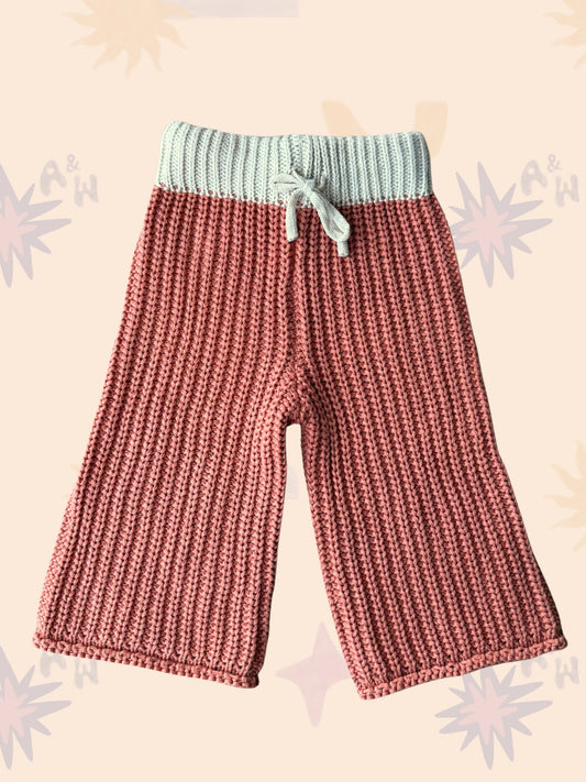 Chunky Knit Pants | Rust