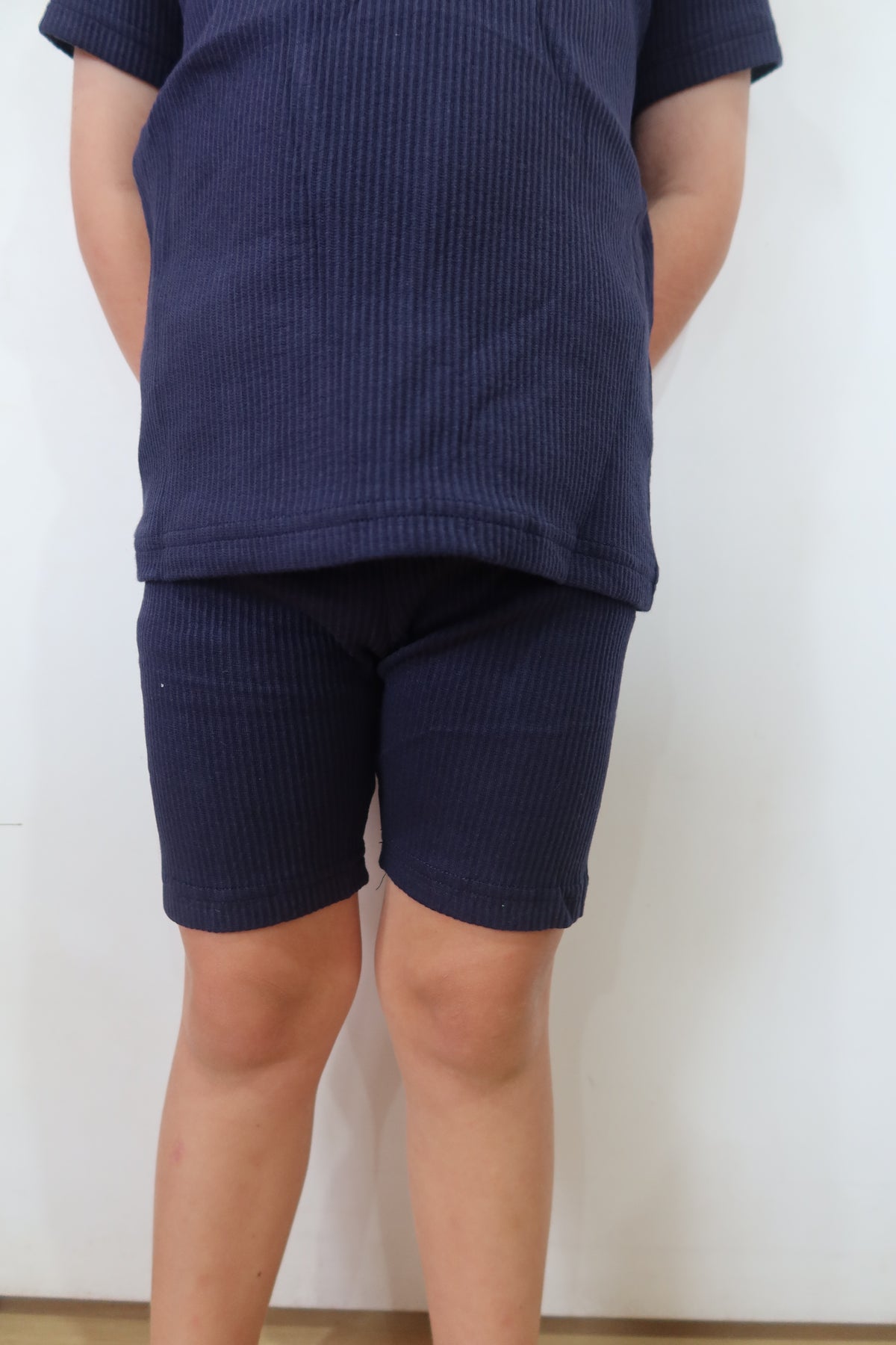Essentials | Ribbed Bike Shorts | Navy