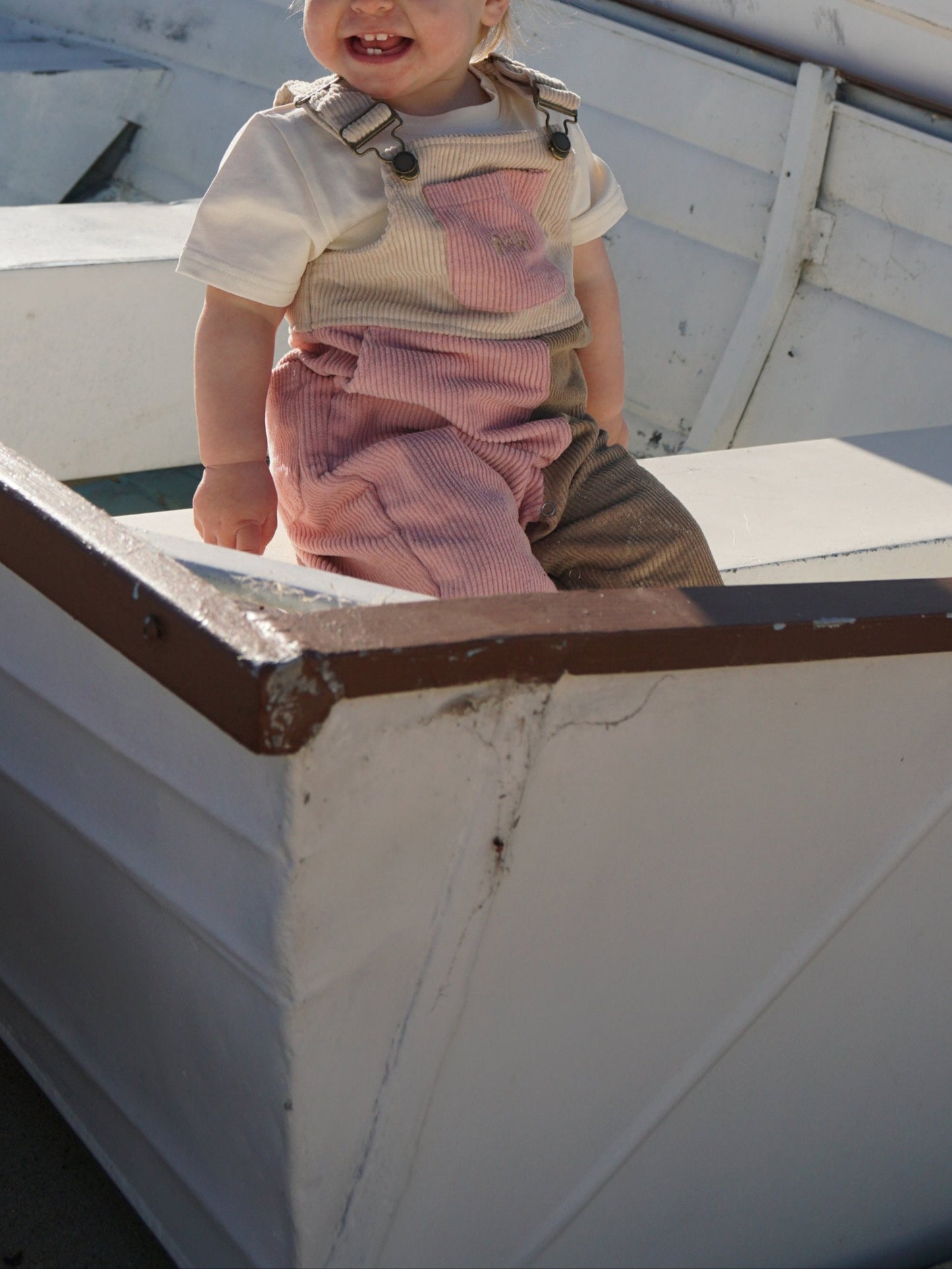 Colour Block Corduroy Overalls | Pink