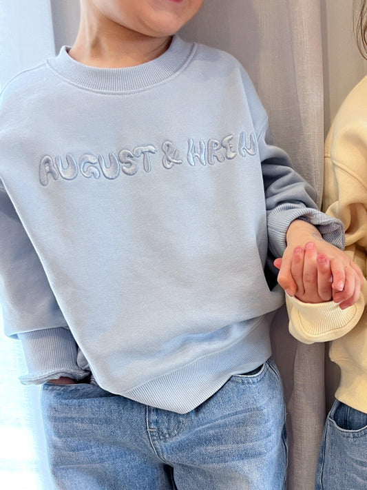 Organic Cotton French Terry Crew Neck | Kids | Blue
