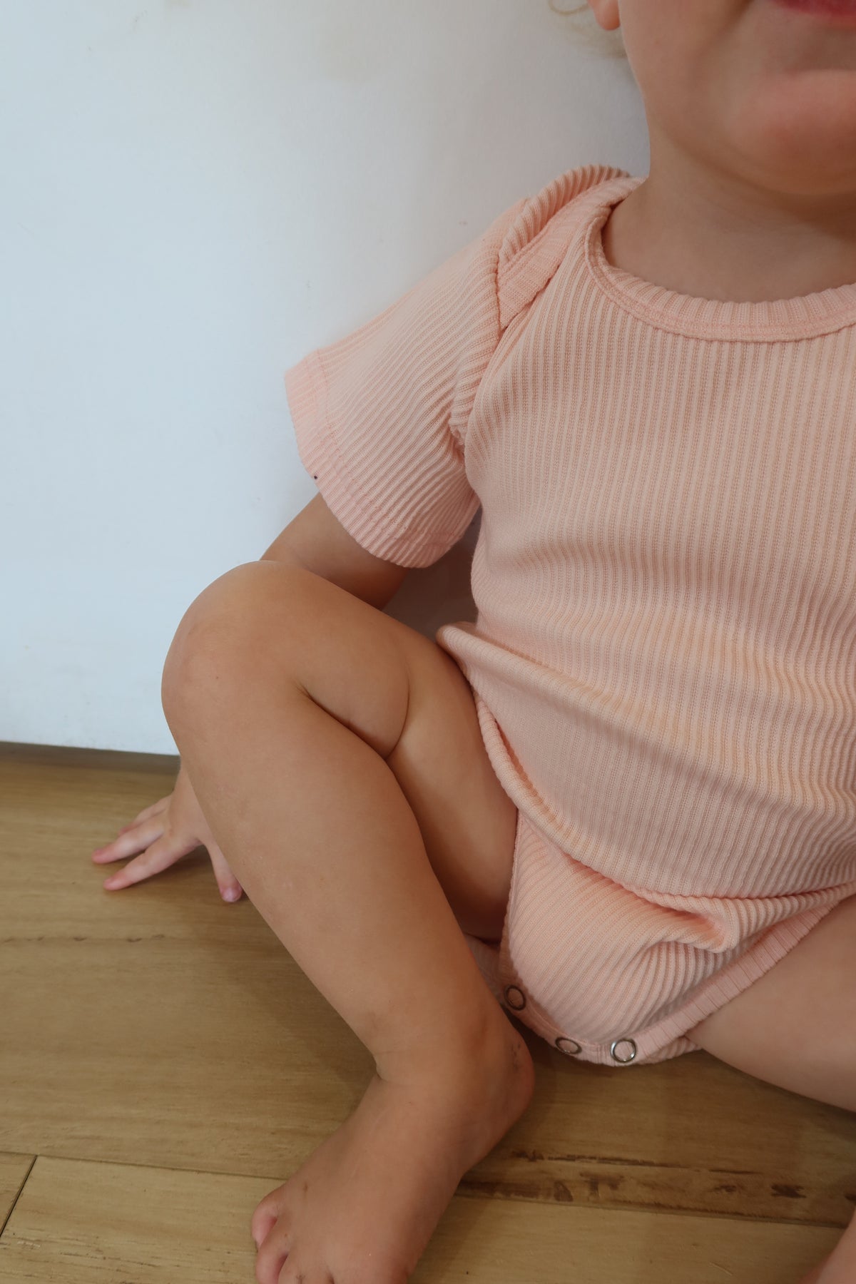 Essentials | Ribbed Short Sleeve Bodysuit | Baby Pink