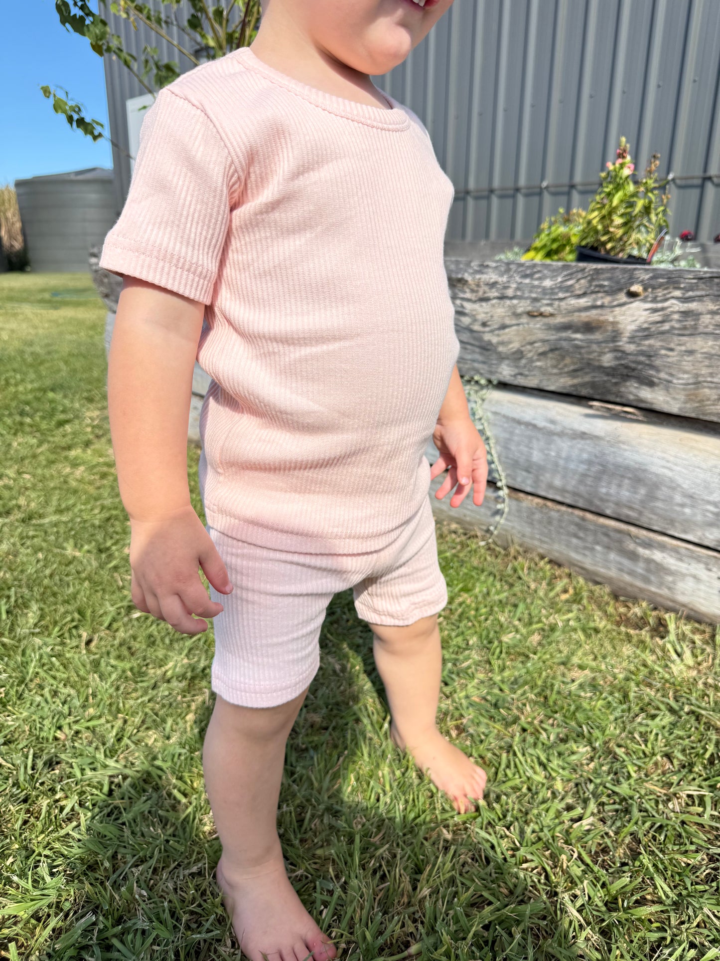 Essentials | Ribbed Bike Shorts | Baby Pink