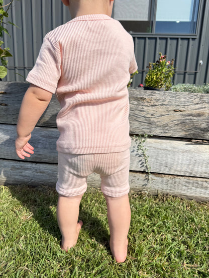 Essentials | Ribbed Bike Shorts | Baby Pink