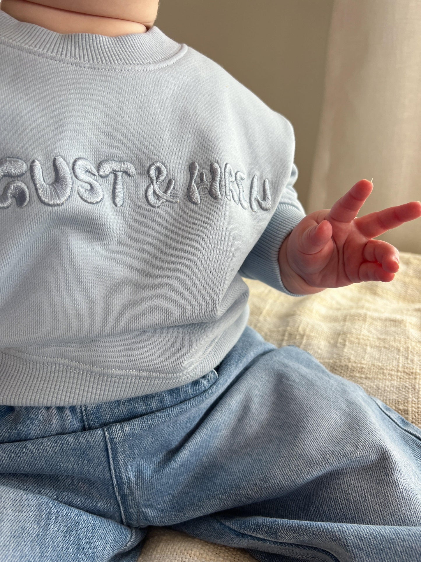 Organic Cotton French Terry Crew Neck | Kids | Blue