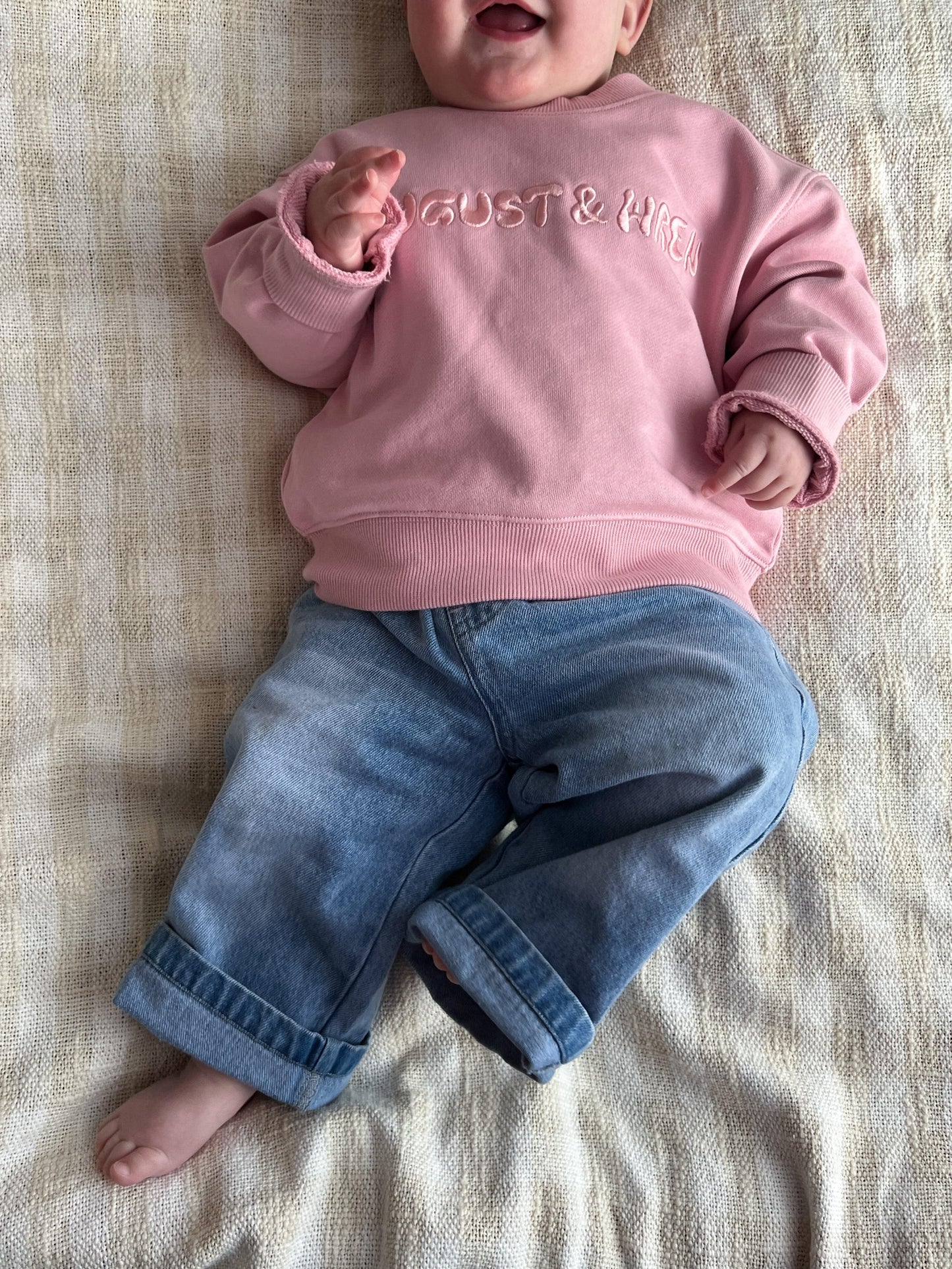 Organic Cotton French Terry Crew Neck | Kids | Pink